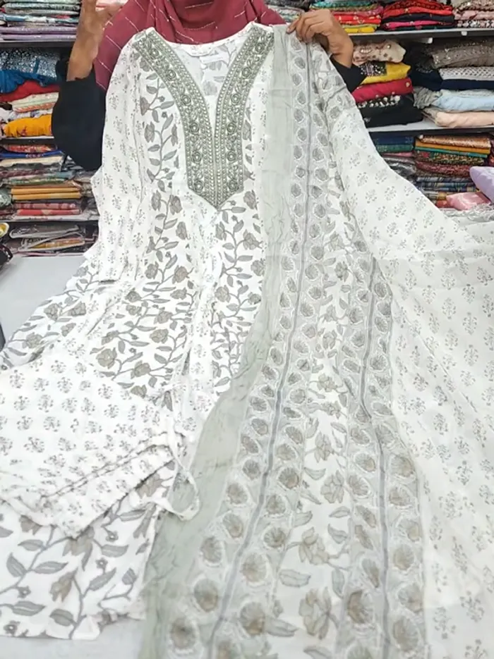 Premium Rayon Cotton Top Bottom Dupatta Set | TS3135